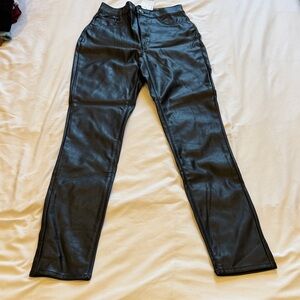 H&M Charcoal Faux Leather Trousers